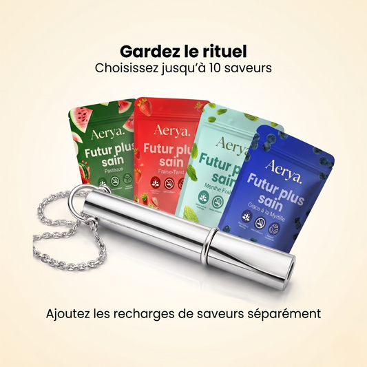 Collier Aery Flow argent avec recharges parfumées